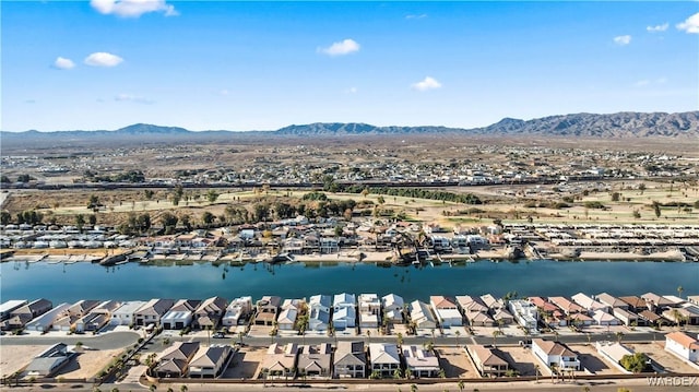 10726 S River Terrace Dr, Mohave Valley, AZ 86440 - aerial view of residential area featuring a water and mountain view