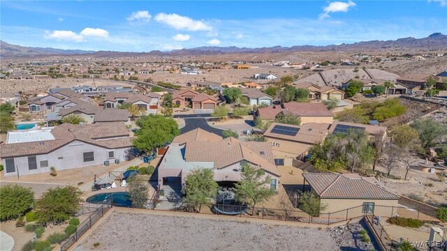 bird's eye view with a mountain view and a residential view