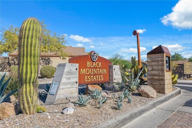 view of community sign