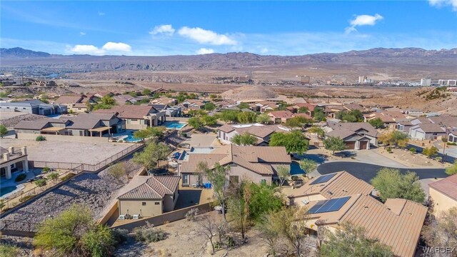 aerial view with a residential view and a mountain view