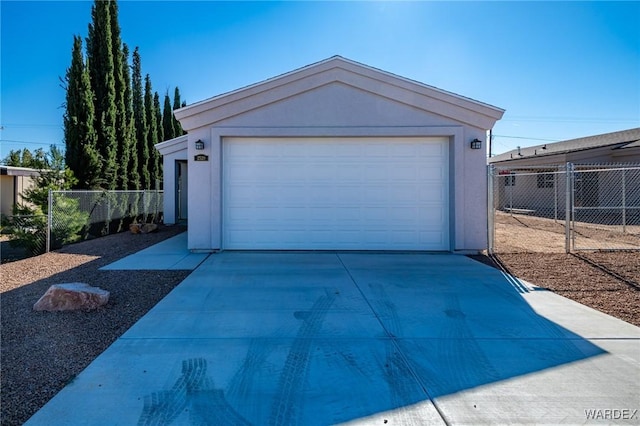 detached garage with fence