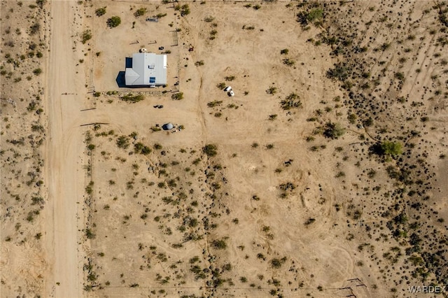 bird's eye view featuring a desert view