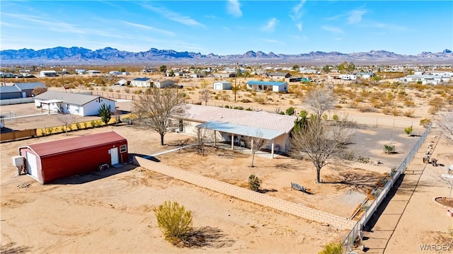 aerial view featuring a residential view and a mountain view