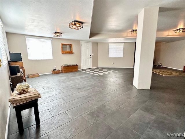 basement with baseboards