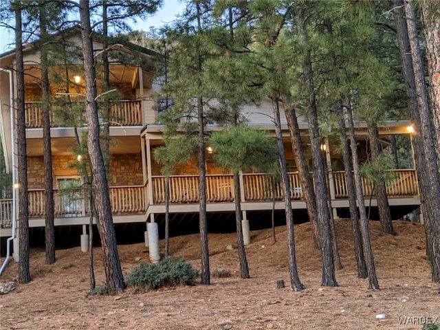 view of jungle gym with a deck