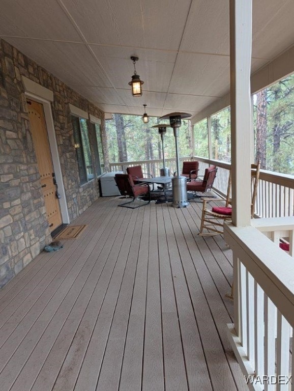 deck with covered porch