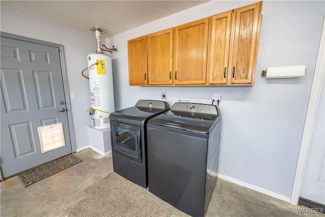 2970 E Devlin Ave, Kingman, AZ 86409 - washroom with water heater, separate washer and dryer, baseboards, and cabinet space
