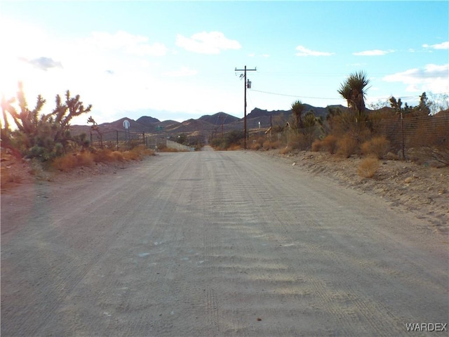 view of road with a mountain view