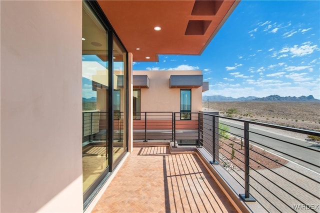 balcony with a mountain view