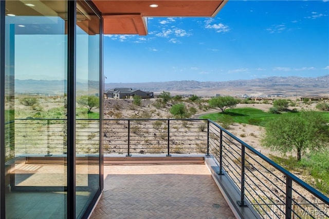 balcony with a mountain view