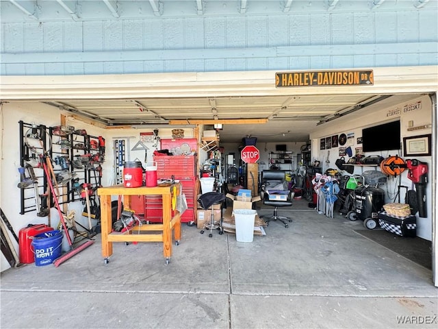 view of garage