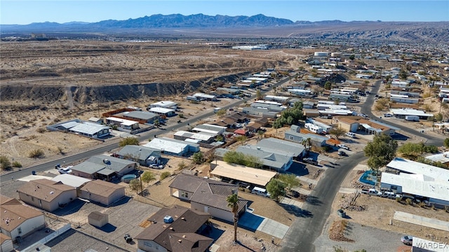 aerial view featuring a residential view and a mountain view