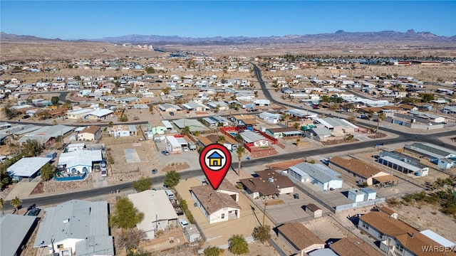 aerial view with a residential view and a mountain view