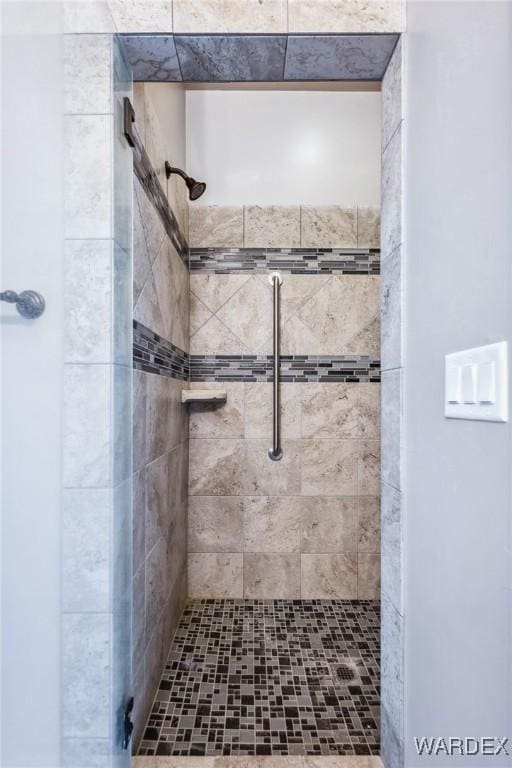 bathroom with a shower stall