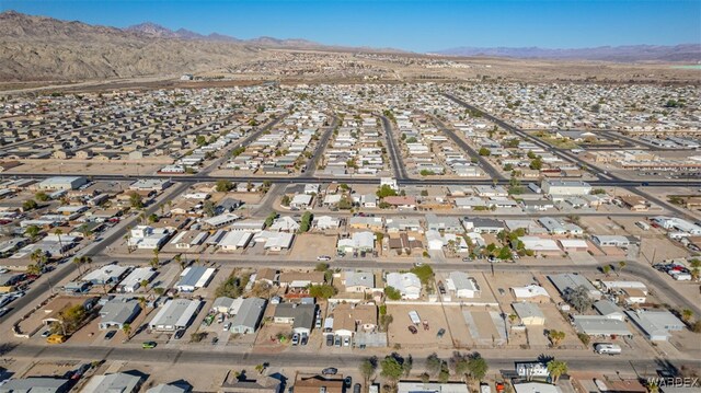 aerial view with a residential view and a mountain view