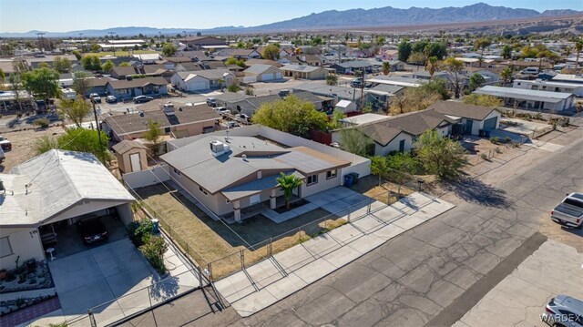 aerial view featuring a residential view and a mountain view