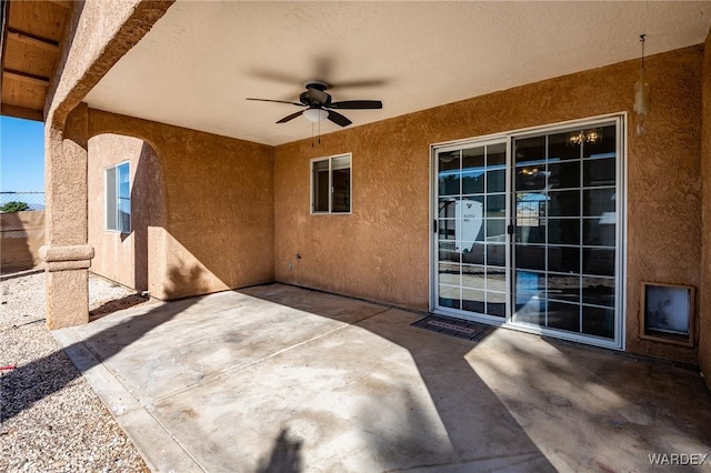 view of patio with ceiling fan