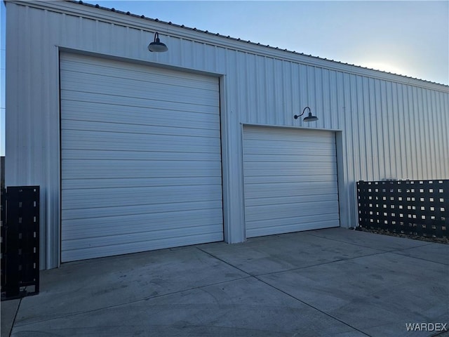 view of garage