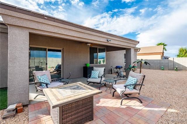 view of patio with a fenced backyard