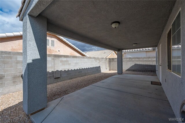 view of patio with a fenced backyard