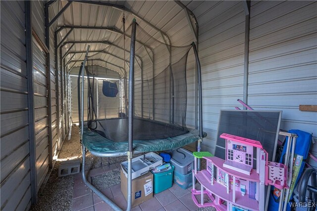 view of patio / terrace with a trampoline