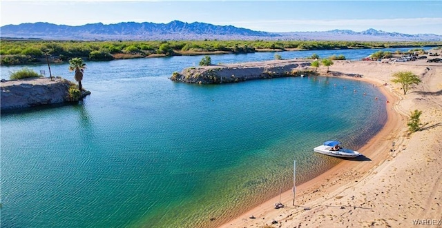 property view of water featuring a mountain view