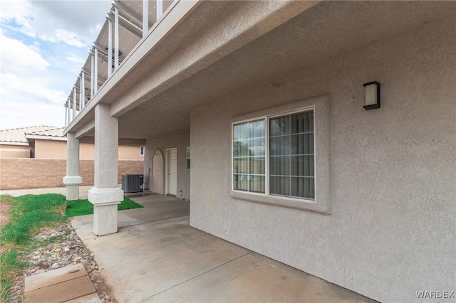 view of patio / terrace featuring a balcony and central AC