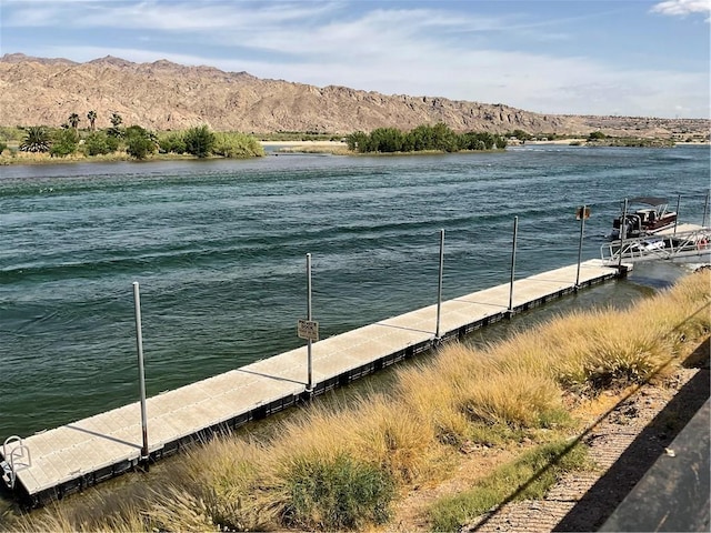 201 Riverfront Drive, Drive, Bullhead City, AZ 86442 - water view with a floating dock and mountains