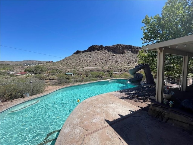 2405 N Clack Canyon Rd, Kingman, AZ 86409 - view of pool featuring a water slide and a mountain view