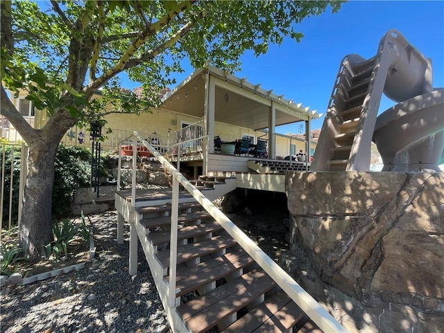 2405 N Clack Canyon Rd, Kingman, AZ 86409 - back of property with stairs