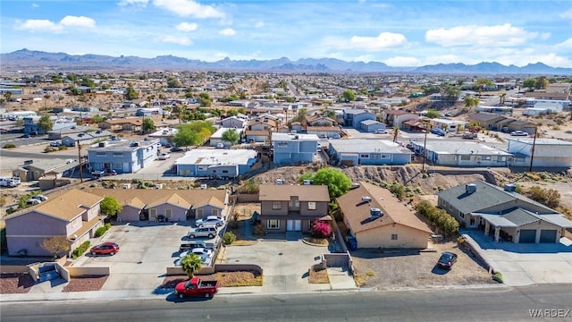 birds eye view of property featuring a residential view and a mountain view