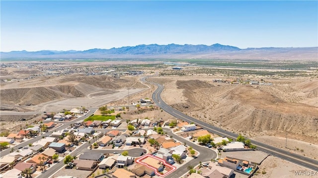 2190 Hijolly Dr, Bullhead City, AZ 86442 - aerial view with a mountain view, view of desert, and a residential view