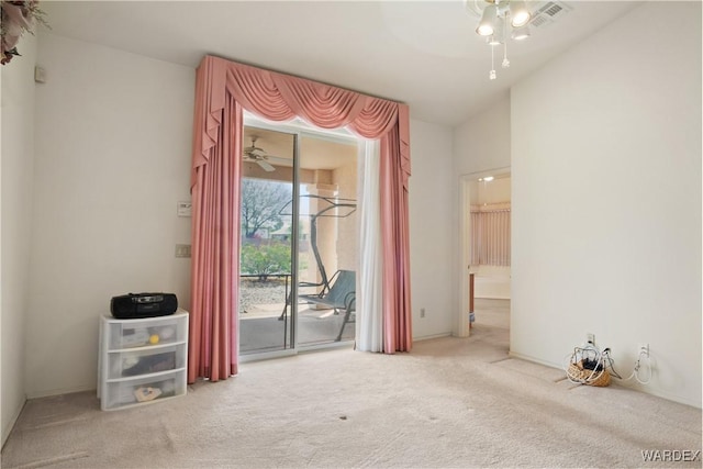 5790 S Gazelle Dr, Fort Mohave, AZ 86426 - unfurnished bedroom featuring visible vents, access to outside, carpet flooring, and ensuite bathroom
