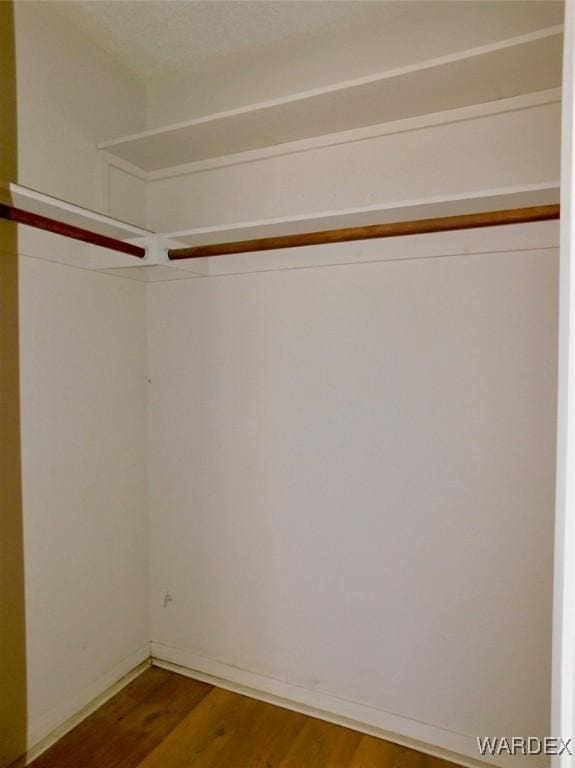 walk in closet featuring wood finished floors