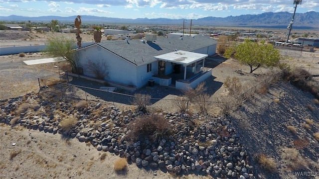 aerial view with a mountain view