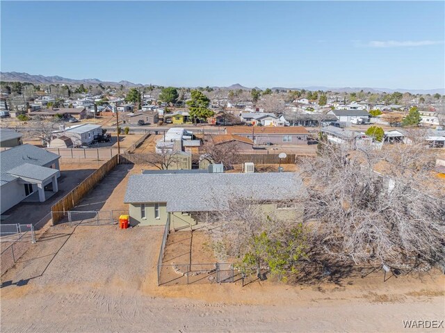 bird's eye view with a residential view and a mountain view