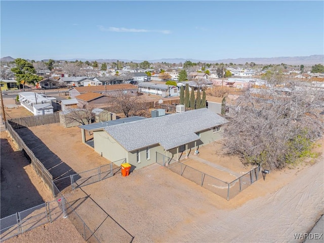 bird's eye view with a residential view and a mountain view