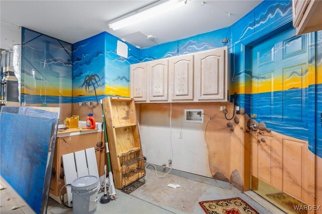 interior space with laundry area and washer hookup