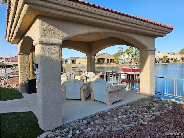 6246 S Vista Laguna Dr, Fort Mohave, AZ 86426 - view of patio with a residential view and a water view