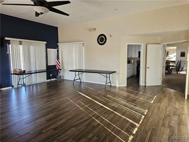 6246 S Vista Laguna Dr, Fort Mohave, AZ 86426 - spare room with wood finished floors, baseboards, and ceiling fan
