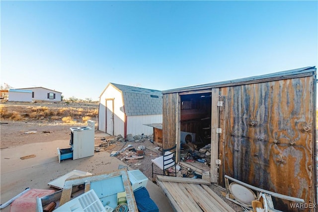 view of shed