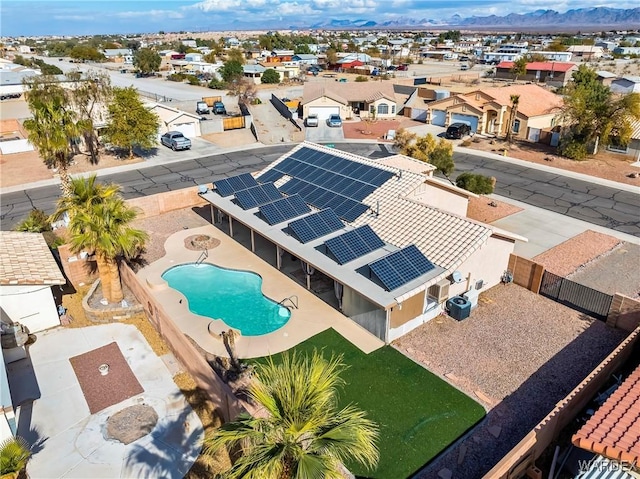 drone / aerial view with a residential view