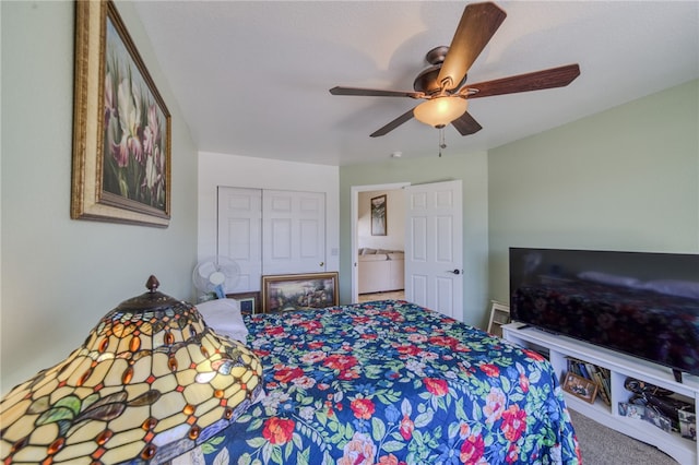 2041 E Sundance Dr, Fort Mohave, AZ 86426 - bedroom featuring carpet flooring and a ceiling fan