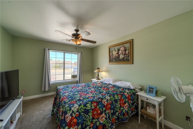2041 E Sundance Dr, Fort Mohave, AZ 86426 - bedroom with carpet floors, a ceiling fan, and a textured ceiling