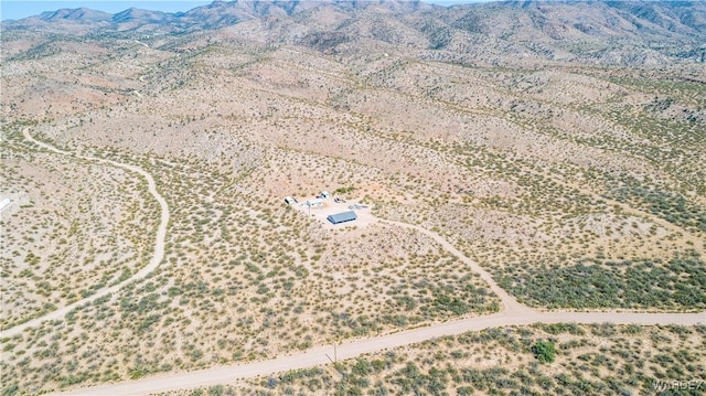 drone / aerial view with a mountain view