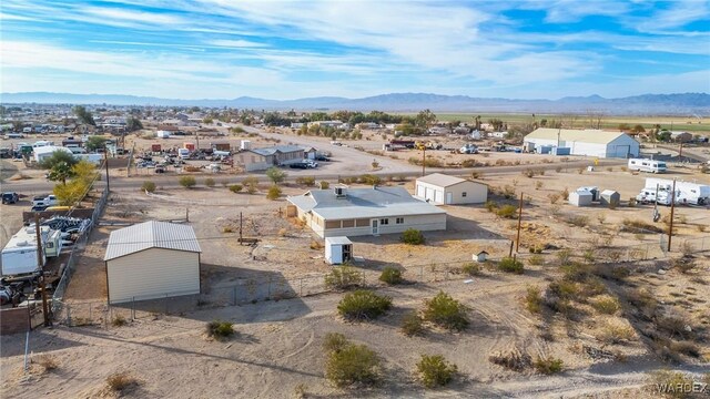 aerial view with a residential view and a mountain view