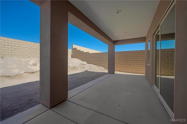 view of patio featuring a fenced backyard