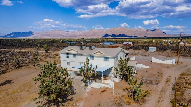 drone / aerial view with a mountain view