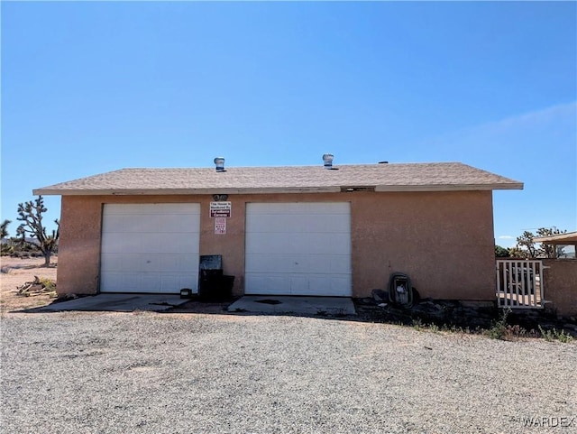 view of detached garage