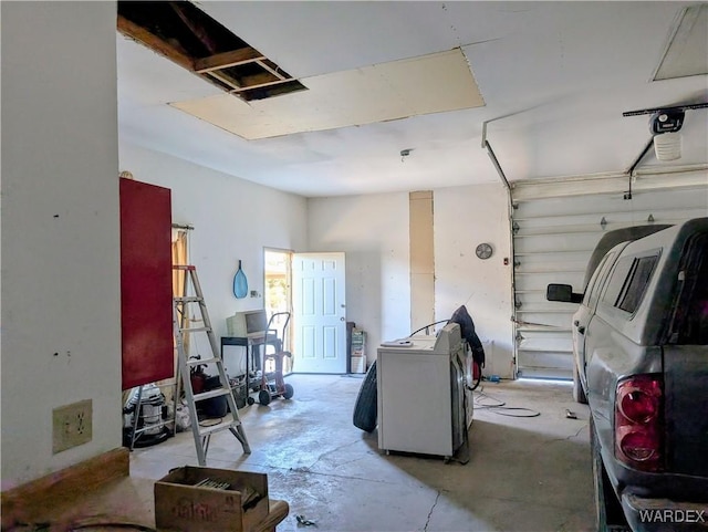 view of garage